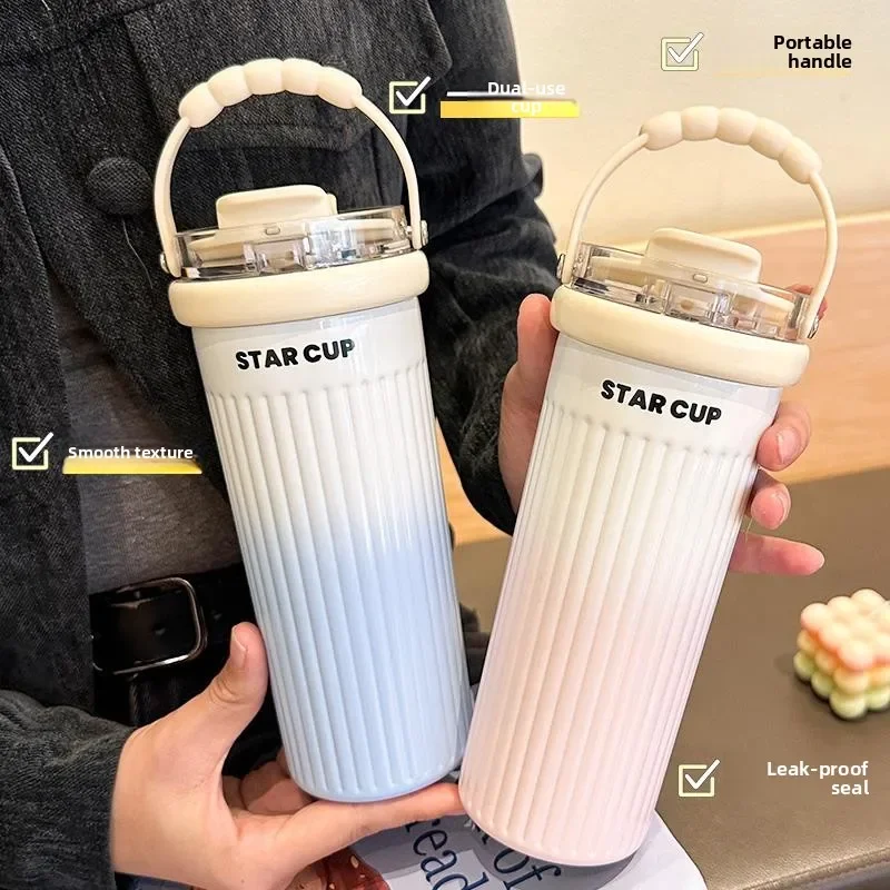 

550 мл портативная изолированная кофейная чашка из нержавеющей стали, новый дизайн для офисных женщин, высокое эстетическое значение, студенческая бутылка для воды