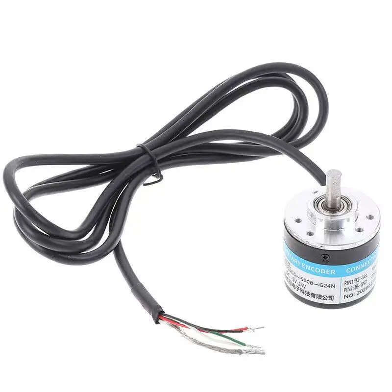 38S6G5-B-G24N Rotary Incremental Encoder AB 2 Phase connection 50/100/200/360P/R 5-24V Solid Shaft DC Open collector output NPN