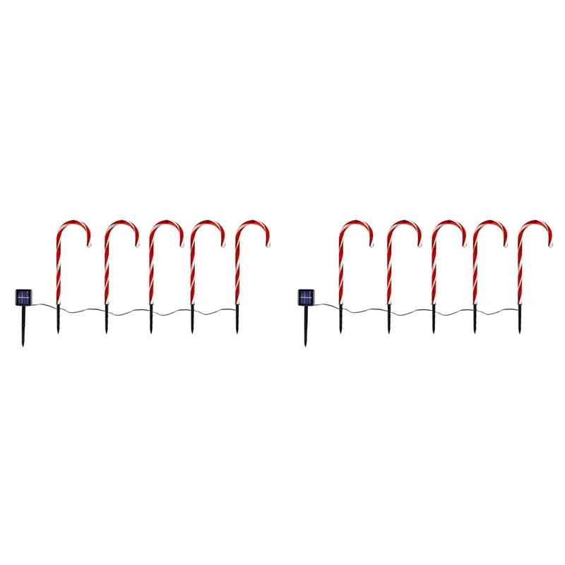 AT29-2X Solar Christmas Candy Cane Lights, Outdoor Christmas Decorations, Waterproof Pathway Lights, Garden Lights