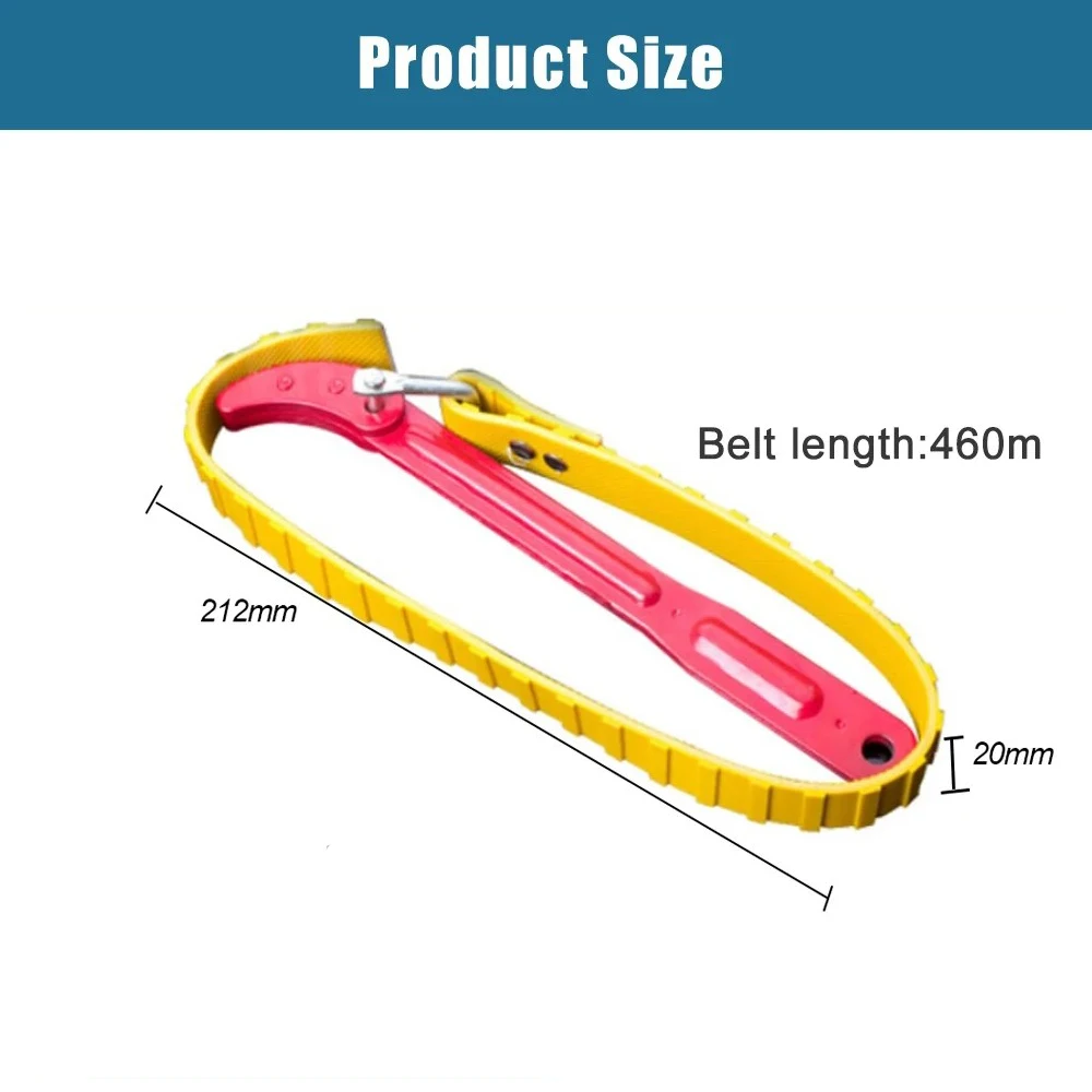 Imagem -04 - Strap Wrench Belt Wrench Extrator de Filtro de Óleo Spanner Cadeia Strap Opener Cartucho Ferramenta de Desmontagem Ajustável