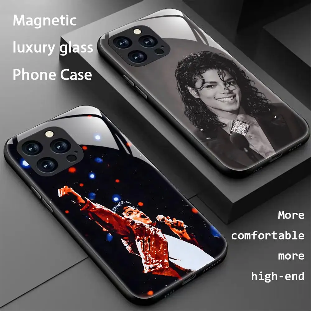 Чехол для телефона для iPhone 17 16 M-Michael 15 14 13 12 11 X XR XS 8 Plus MJ Mini PopStar Pro Max Jackson, стеклянный магнитный чехол для телефона
