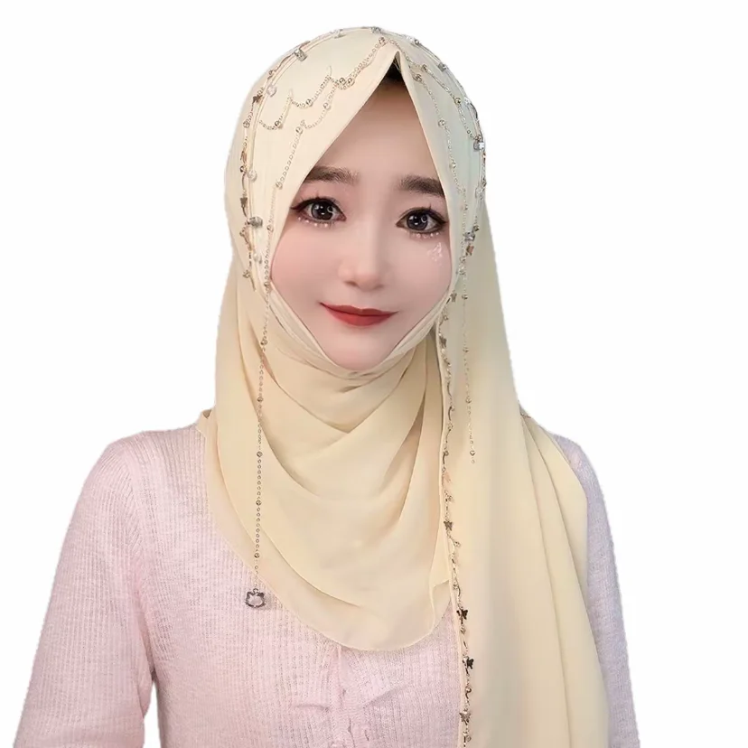 Muslim Arabian Women Luxury Rhinestone Sweet Girls Hijab Wrap