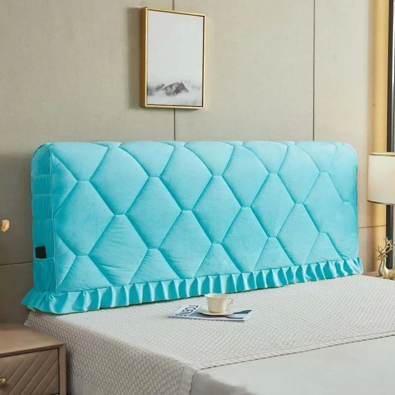 Plush Elastic Bed Headboard Cover – Solid Color, Dust Protection, Easy Fit For Headboards 180-195cm Long