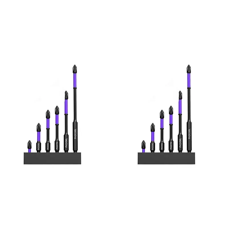 

AA49 Высокая твердость и сильная магнитная бита, 12 шт. противоскользящие и противоударные биты с отвертками, комплект магнитных бит