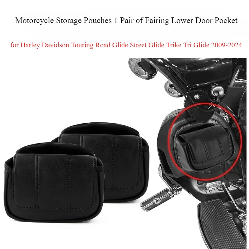 

Motorcycle Storage Pouches 1 Pair of Fairing Lower Door Pocket for Harley Davidson Touring Road Glide Trike Tri Glide 2009-2024