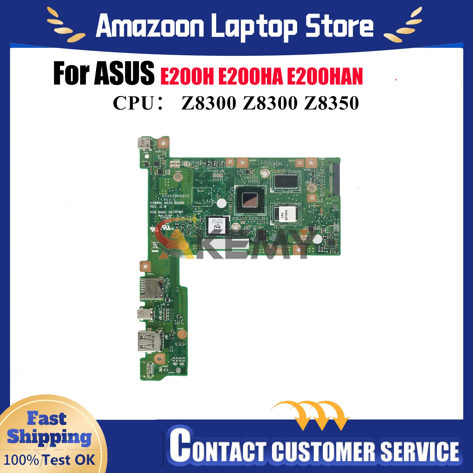 

E200HA Laptop Motherboard For ASUS EeeBook E200HAN E200HA E200H Notebook Mainboard With Z8300 100% tests OK fast shipping stk
