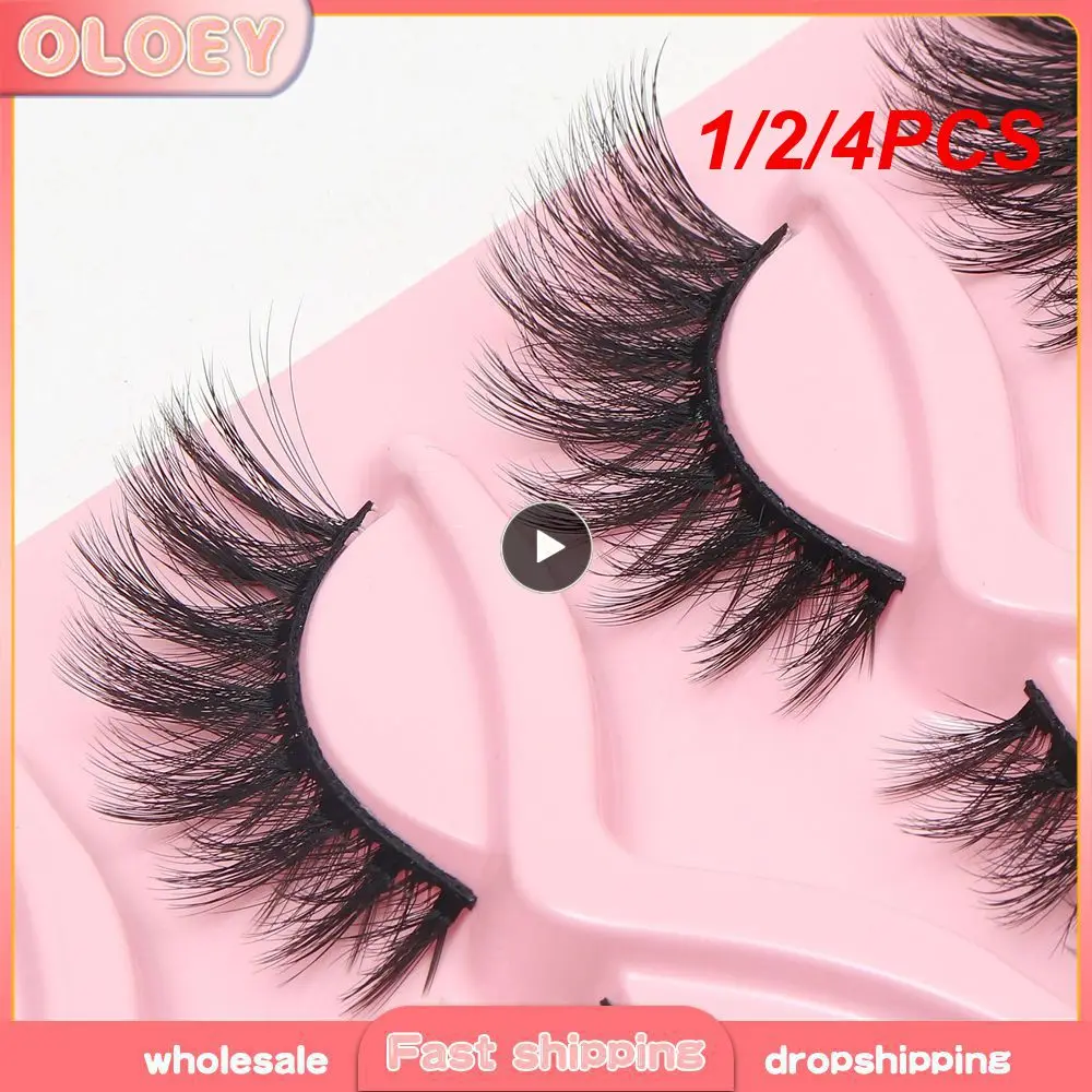 /4pcs falsche Wimpern verkaufen gut natürliche Fächer wimpern hypo allergen mit empfindlichen Verpackungen unabhängige Wimpern