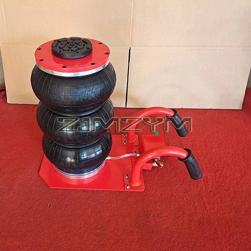 3 Tons Pneumatic Car Jack Triple-bag Air Jack Hand-end Type Car Lifting Equipment Garage Repair Shop Car Jack 15CM-40CM