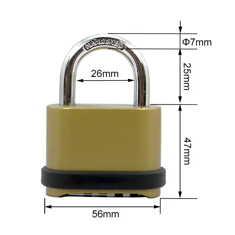 Imagem -02 - Senha Combinação Cadeado Digitals Código Todo o Cobre Zinc Alloy Security Locks Hardware Acessórios Impermeável