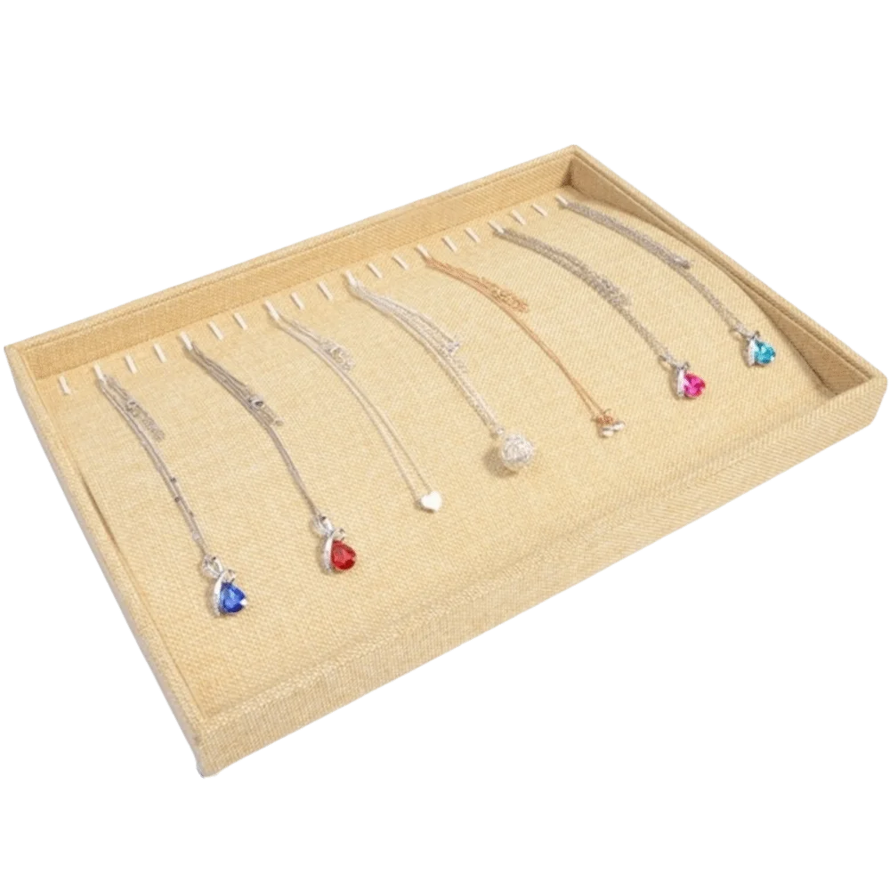 

Retro Jewelry Box Multifunctional Stackable Linen Jewelry Tray Bracelet Necklace Display Jewelry Holder Display Props