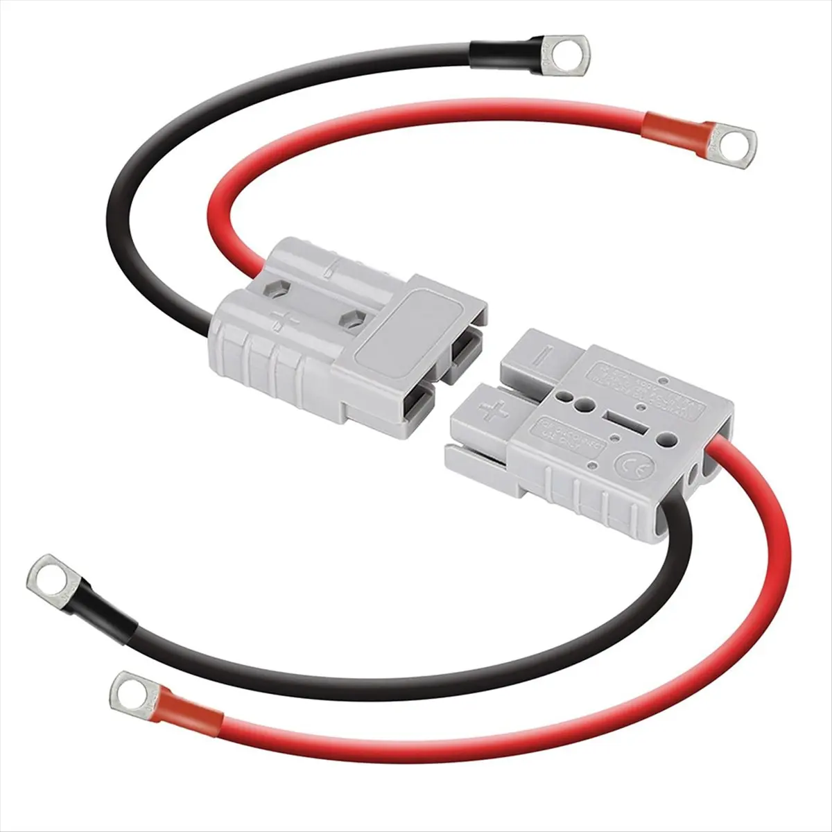 A64K 50A 8Awg Battery Quick Connect Electric Forklift Cable Kit with O Ring Terminal,40cm/1ft with Quick Connector
