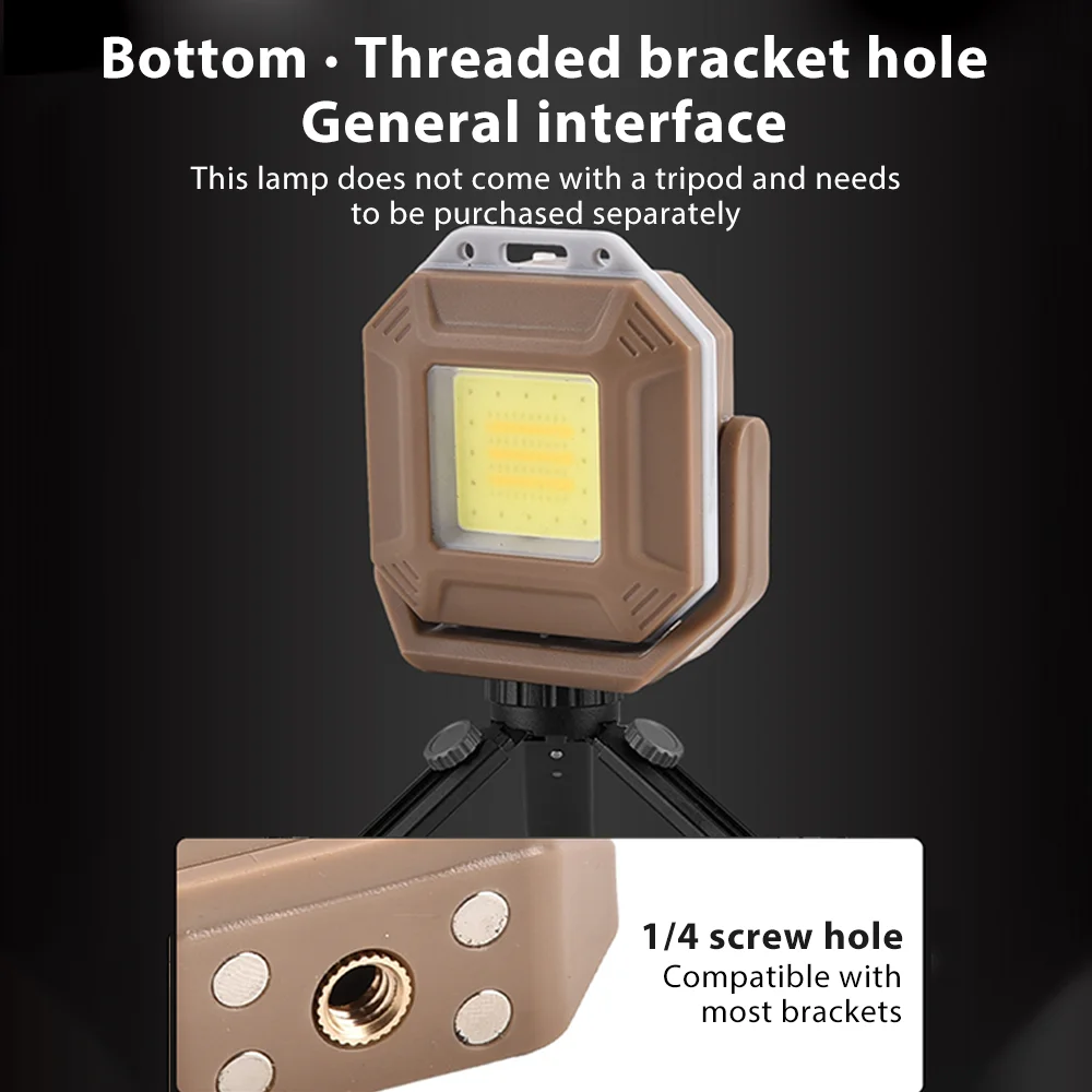 Rechargeable LED Work Light 180° Angle Adjustable Waterproof Inspection Lamp with Magnetic Base for Car Repairing Workshop Use