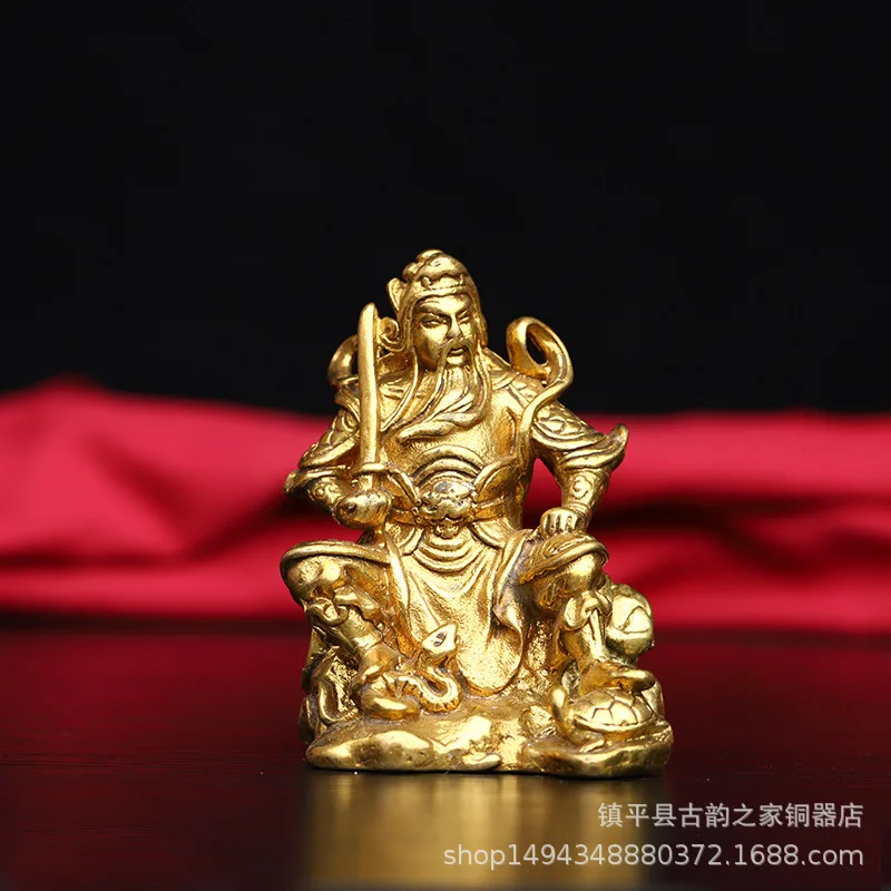 Pure Copper Wu of Zhao Gongming Riding Tiger Figurine God of Wealth Character Desktop Small Ornament Brass Office Dec