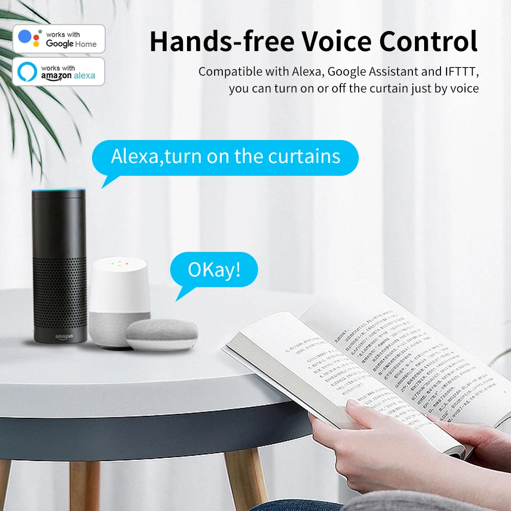 Smart Wifi/Zigbee Electric Curtain Shutter Motor with RF Remote APP Voice Control Smart Life Alexa Google Assistant SmartThings