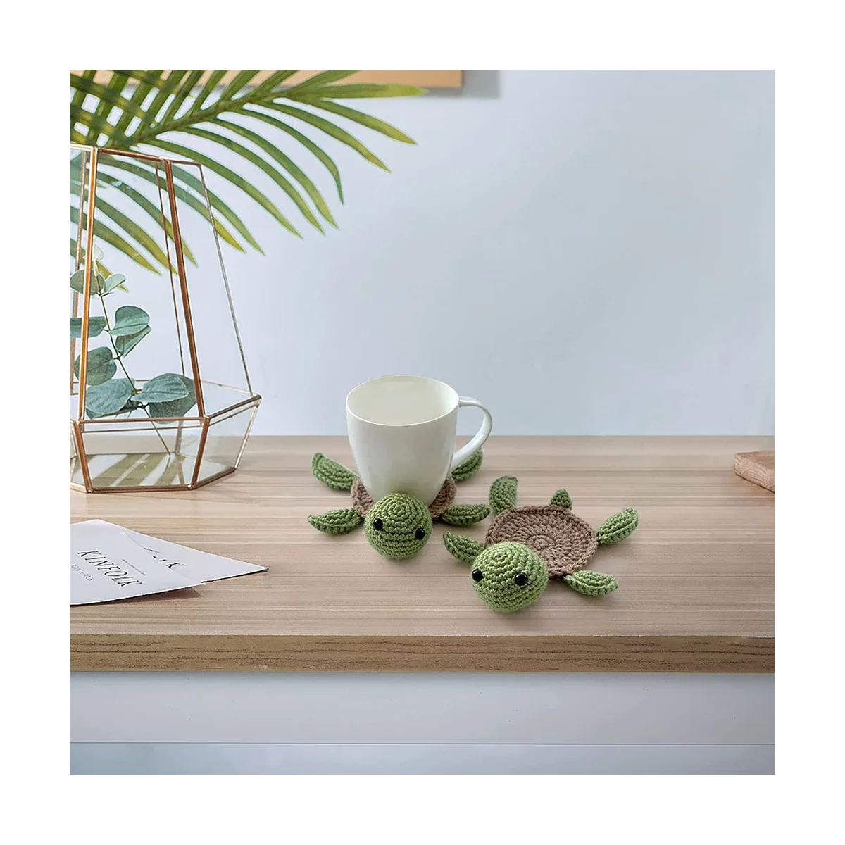 4 шт. подставки для черепахи, коврик для кружки с животными, вязаный подарок на новоселье, домашний декор, подарок для дочери, мамы