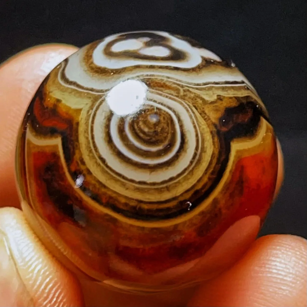 Craft Stone Sunset Tone Banded Agate, Tumbled Polished Stone, Gift Giving, Natural Stone, Crystal Collection, Table Display