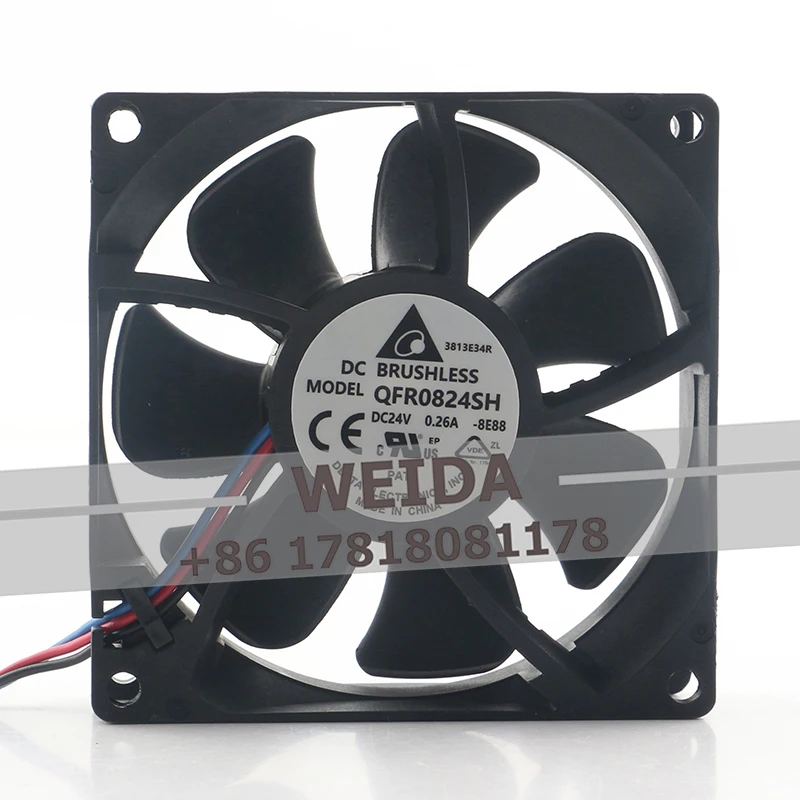 Delta 24V 0.26A  8025 inverter Computer case Automation arm 8CM Double ball QFR0824SH cooling fan