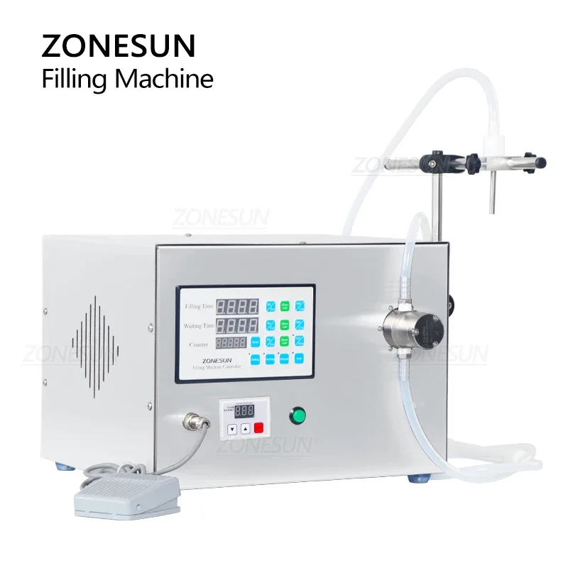 ZONESUN ZS-YTMP1S Semi-atuo Liquid Filling Machine Magnetic Pump Beverage Perfume Essential Oil juice Water Bottle Filler