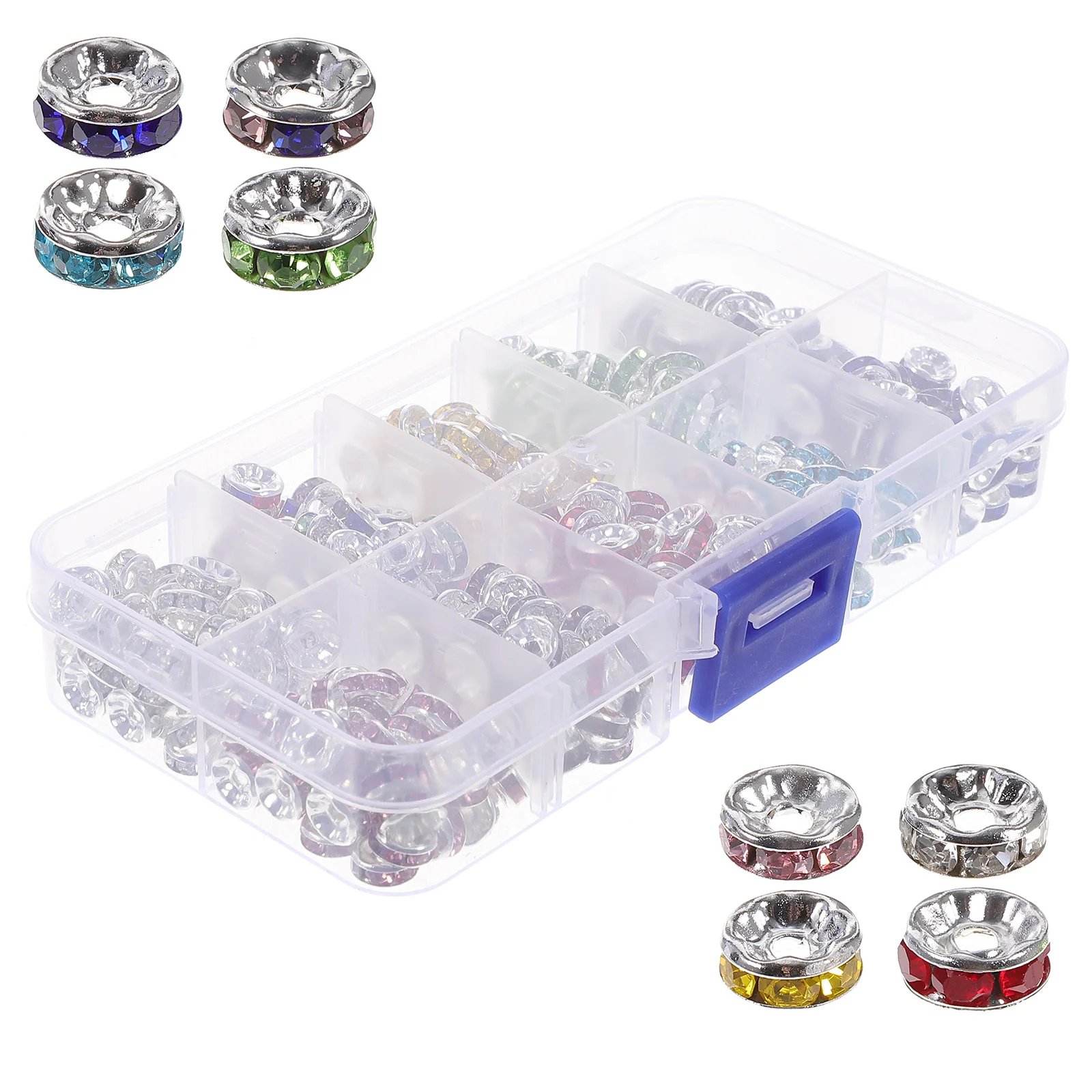 

1 Box Rhinestone Spacer Beads Iron Loose Beads DIY Jewelry Making Supplies Bracelet Necklace Decoration Beading Crafts