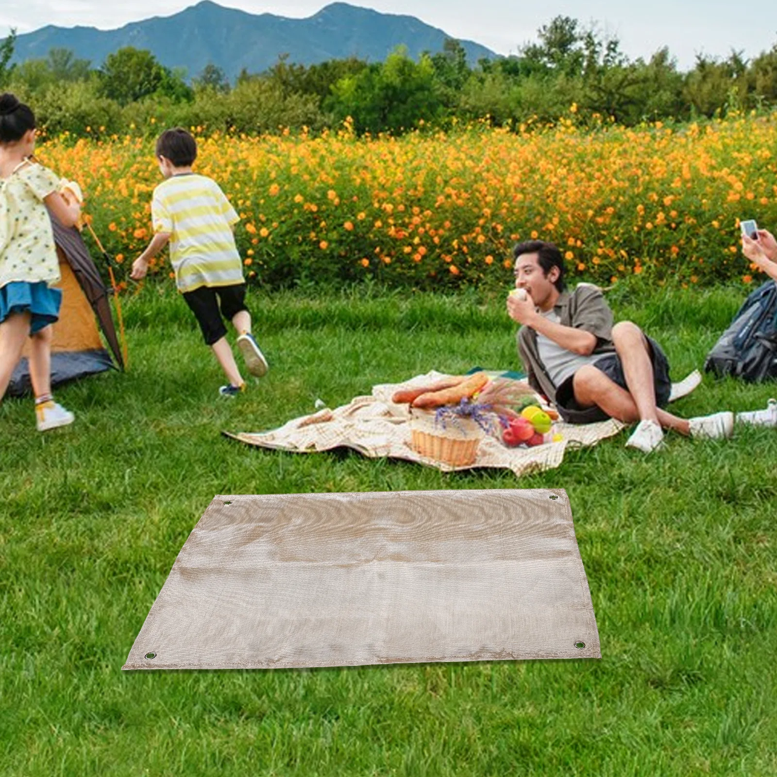 

Moisture-proof Pad 60x80cm Fireproof Mat BBQ Pit Portable Glass Fiber Blanket Grill Deck Fireplace Yard Camping Anti-slip Heat