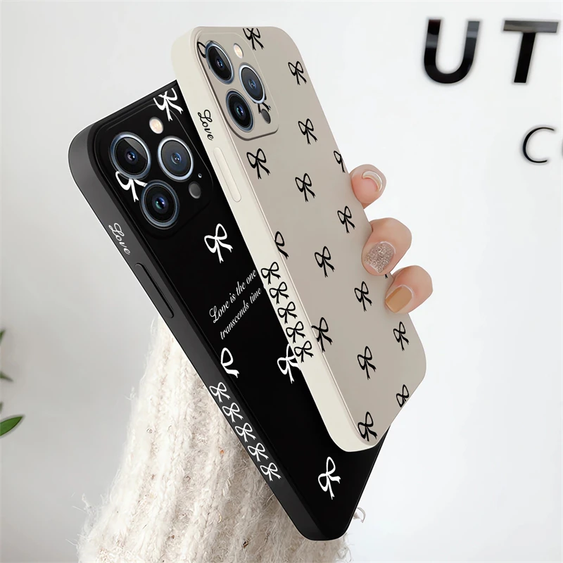 A15 moda preto arco nó caso de telefone para samsung galaxy a02s a04e a03s a10 a30 a20 a13 a14 a11 a12 a50 silicone capa macia