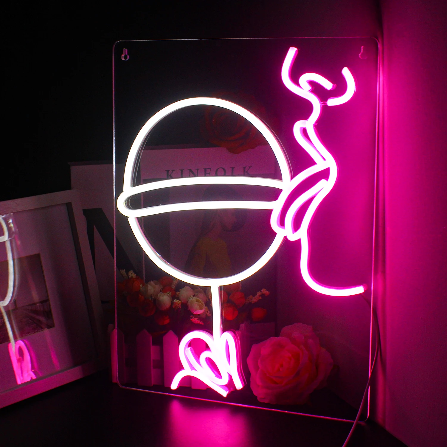

Sexy Woman Neon Sign Lollipop LED Light Up Sign Wall Decor Room Decoration For Bedroom Wall Art Logo Gifts Bar Shop Club Lamp