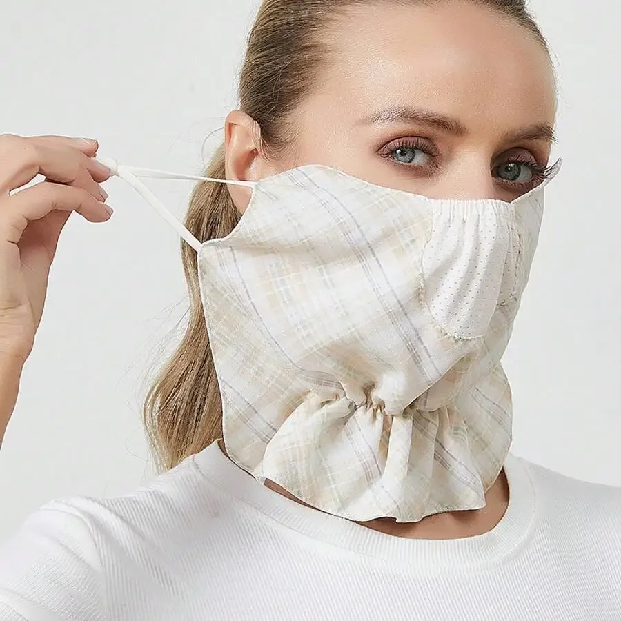 

Plaid Breathable Sunscreen Face Mask For Outdoor Cycling