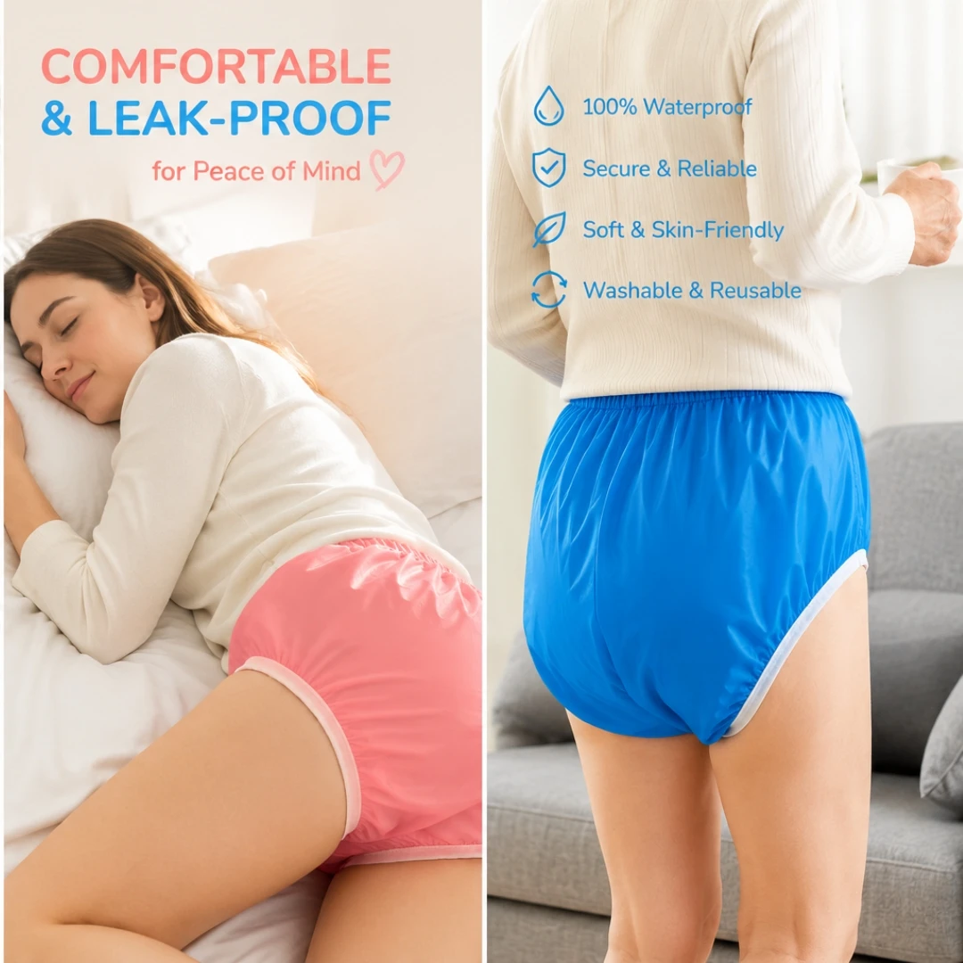 Reusable TPU Adult Diaper Cover Large Size Adult Incontinence Pants Waterproof Plastic Underwear for Men and Women Dropshipping