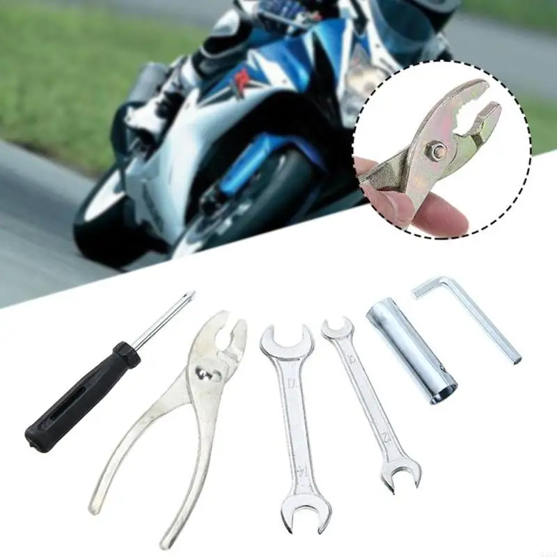 Motorcycle Repair Tool with Open-End Wrenches Pliers Screwdriver and L for Daily Carry Maintenance