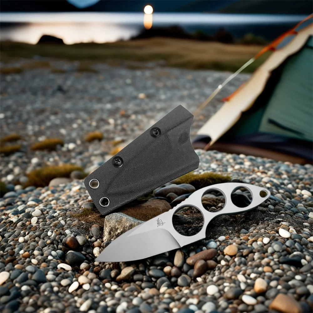 

Тактический кольцевой нож Full Tang, острый 440C, нож с фиксированным лезвием и ножнами, портативный уличный тактический охотничий военный нож для выживания