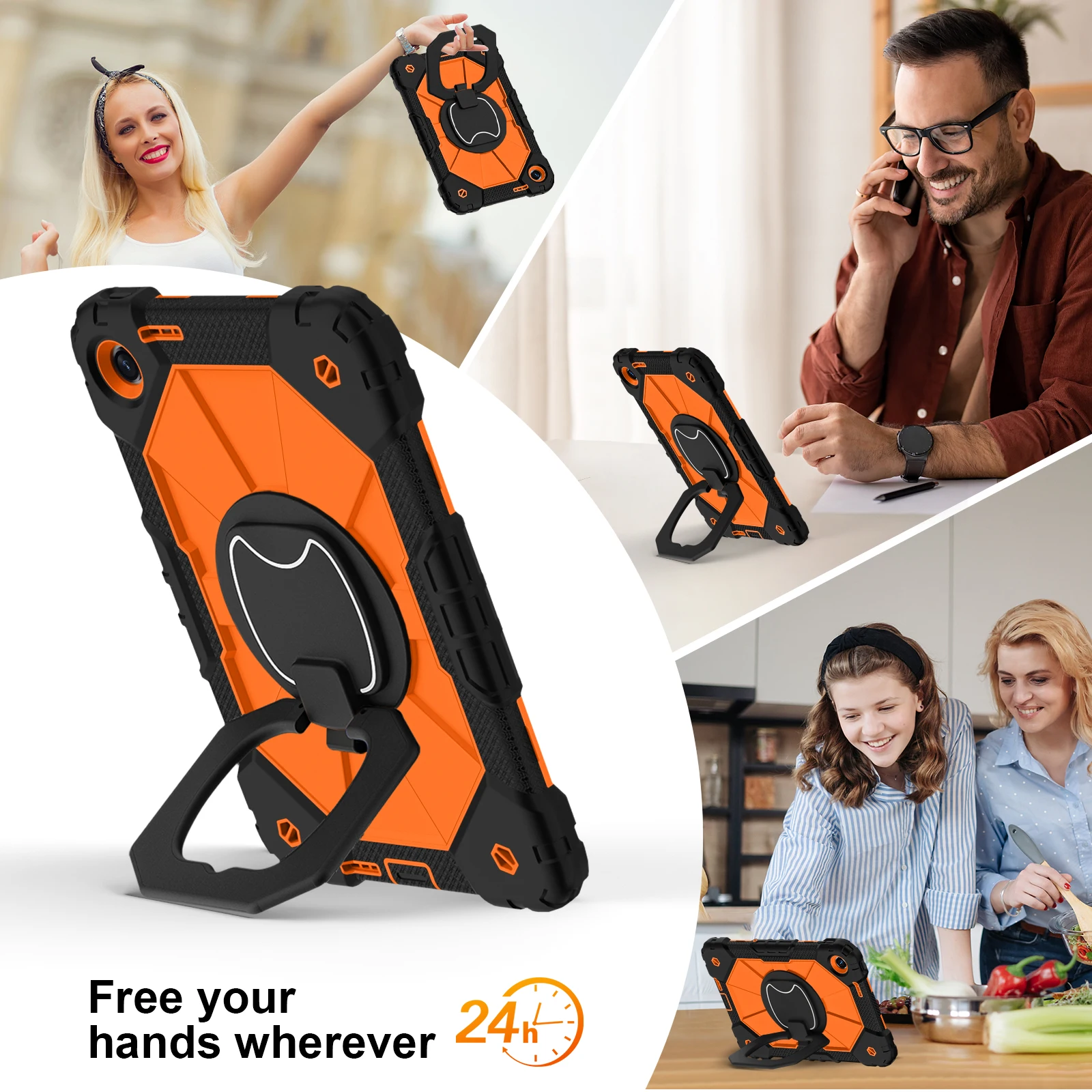 360 Rotating Kids Stand Tablet Heavy Duty Armor Case for Xiaomi Poco Pad C1 Redmi Pad 2 9.7