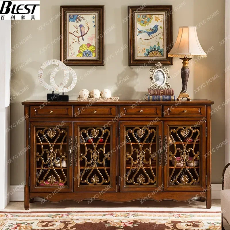 

Бытовой сервант в европейском стиле, скандинавский ресторан, чайный шкаф, гостиная, шкаф для обуви из цельного дерева, мебель с ящиком