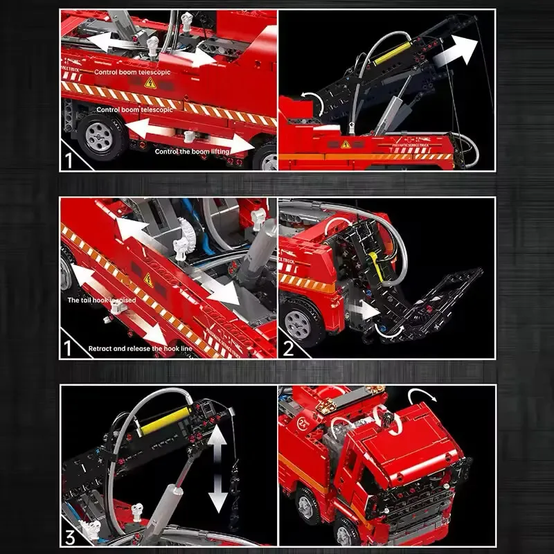 Mould King 19017 técnico, camión de rescate motorizado aire, bloques de construcción, vehículo MOC, juguetes de ladrillo para chico, regalo de Navidad