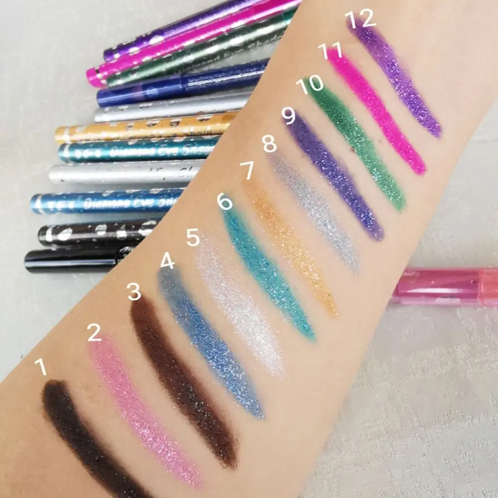 Impermeável Longa Duração Shimmer Eye Shadow Pen, Pearlescent Highlighter Powder, Matte Glitter, Sombra monocromática, Misturando Bem