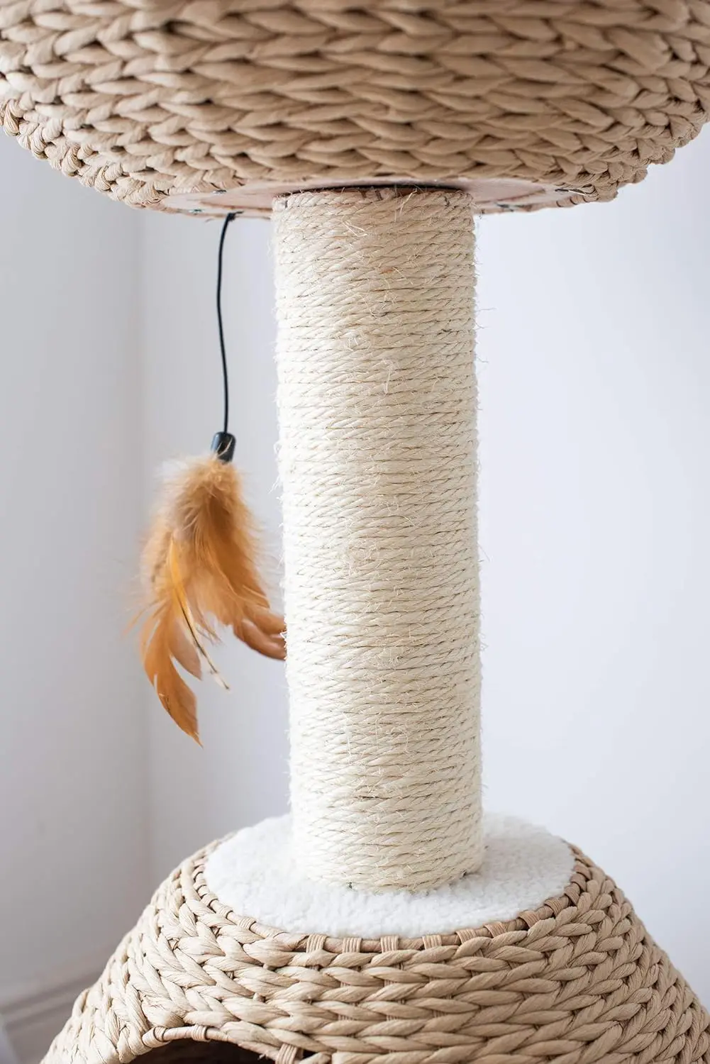 Natural Rope Cat Tree com poleiro, Tigela Shaped, Torre Mirante