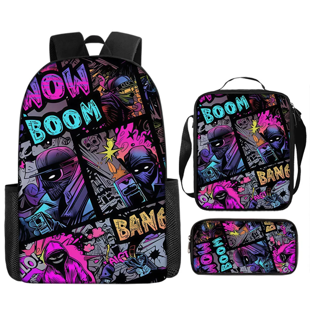 حقيبة ظهر للأطفال في المدارس الابتدائية المحيطية ذات الضوء النيون، حقيبة ظهر ذات سعة كبيرة، حقيبة كتف، مقلمة #2