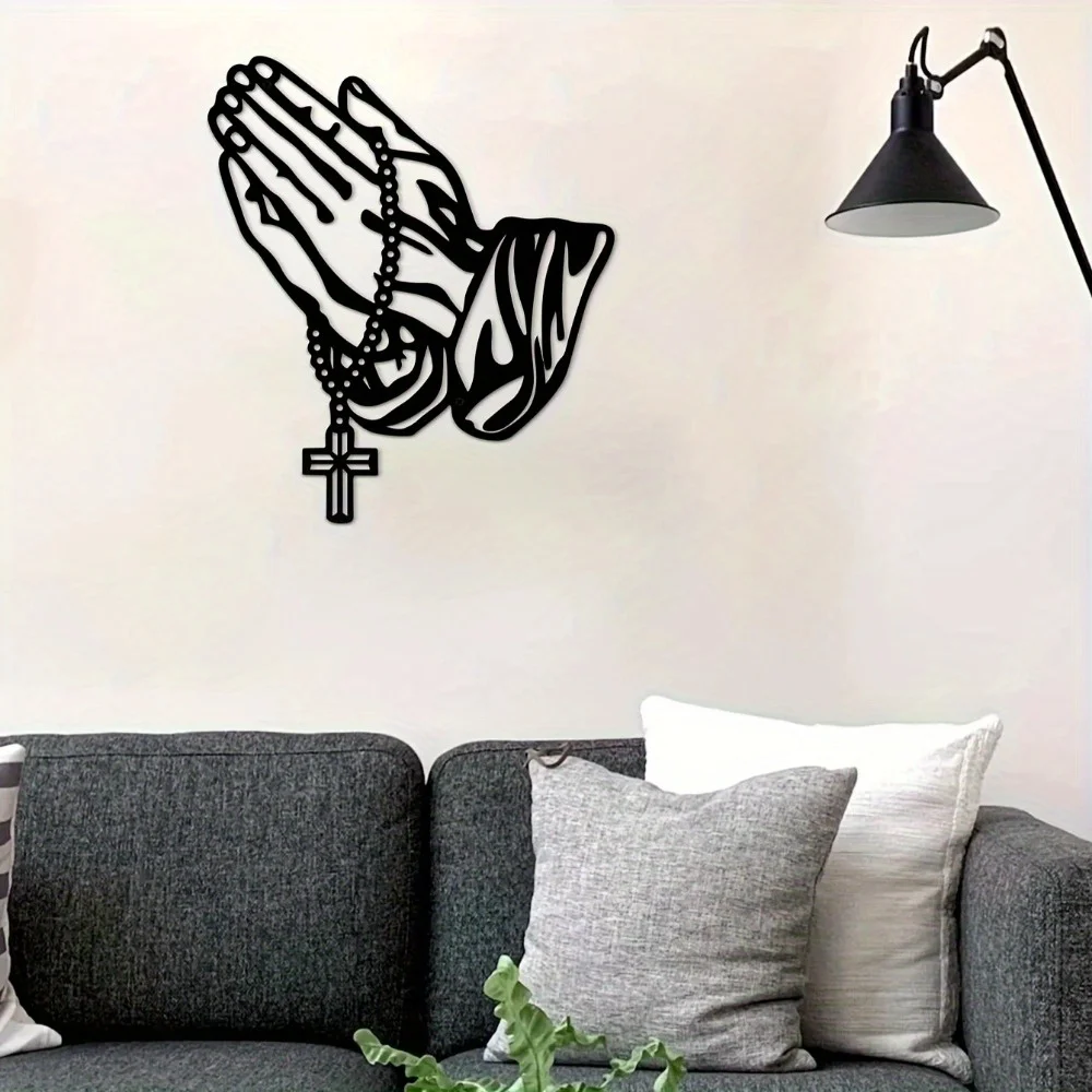 

CIFbuy™ Prayer Cross Metal Wall Art | Durable Faith Decor – Bedroom/Living Room/Office & Easter Christian Ornament