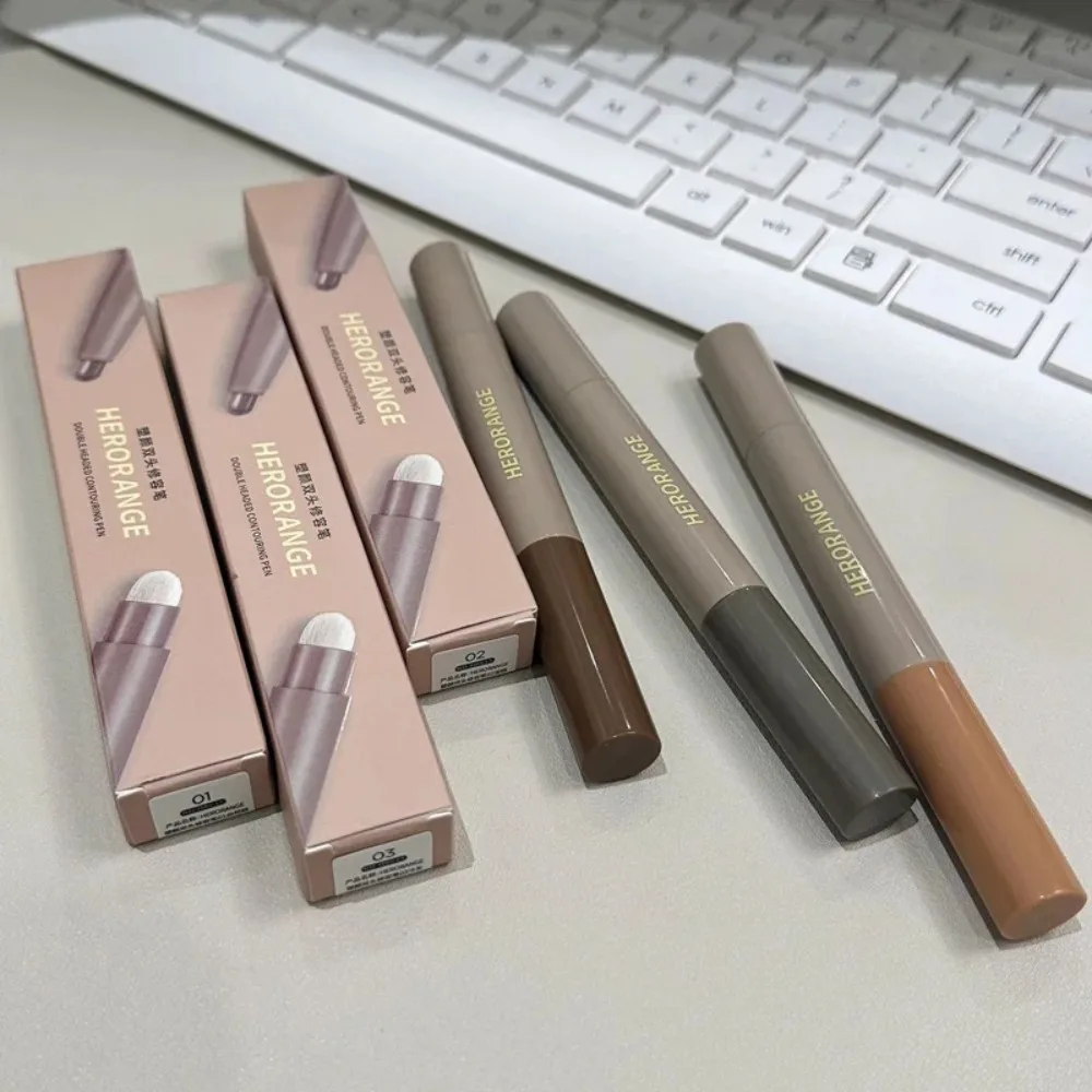Highlighting & Bronzer Stick: Long Lasting Corrector with Brush, Brightening Concealer Pen, Nose Shadow, and Contouring image 3