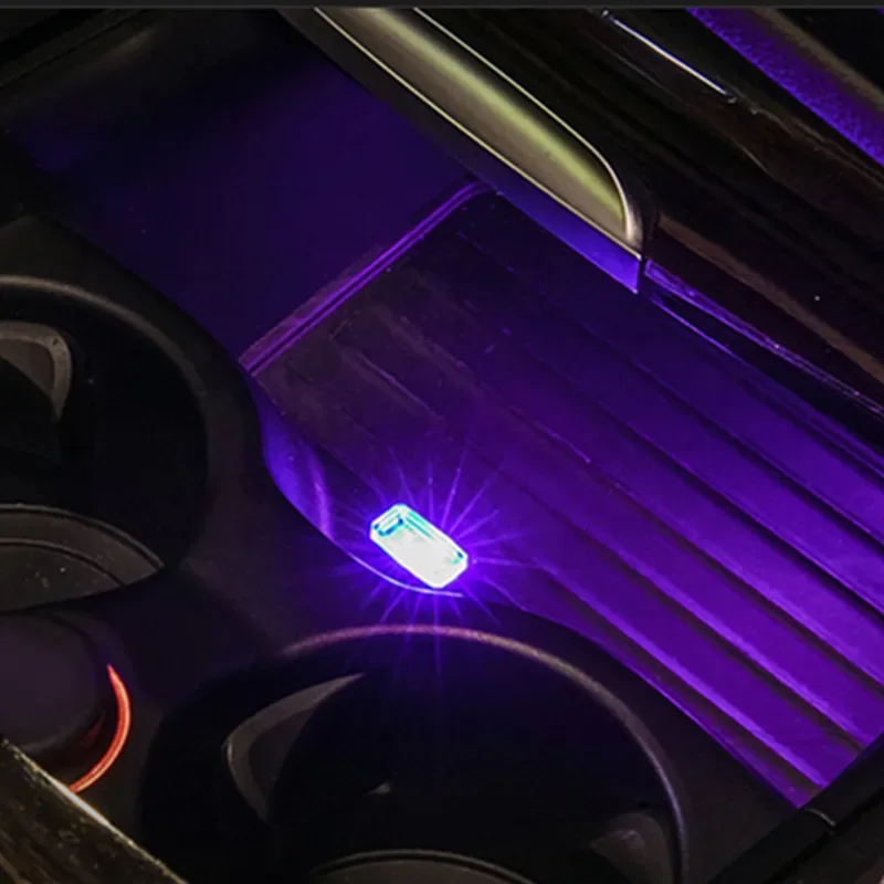 سيارة USB المحيطة ضوء الاكريليك اللون الصدام USB المحيطة ليلة ديكور الإضاءة ضوء اكسسوارات السيارات الداخلية سيارة الديكور