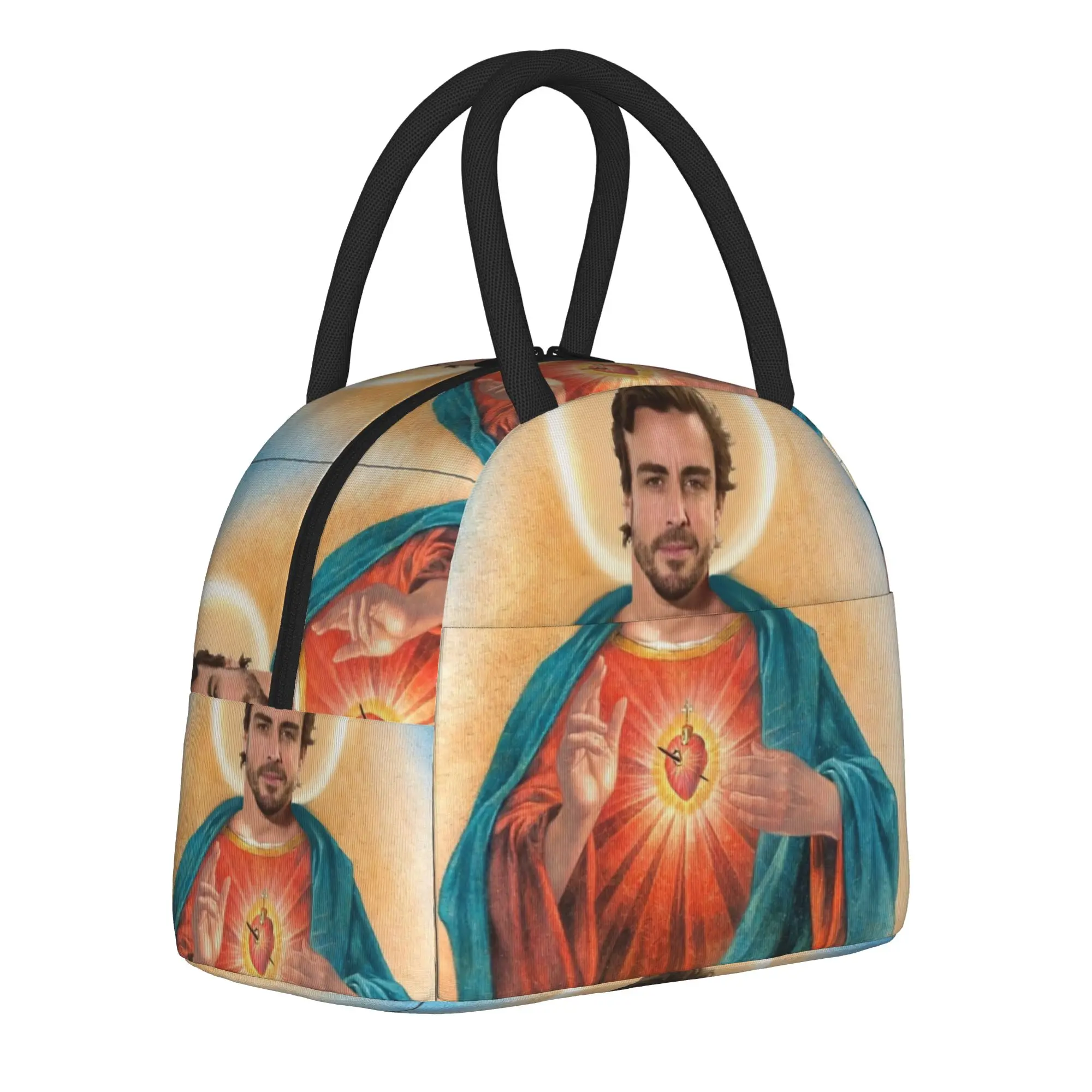 Fernando Alonso Saint  Merch Insulated Lunch Bag For Office  Storage Food Boxes Leakproof Cooler Thermal Lunch Boxes