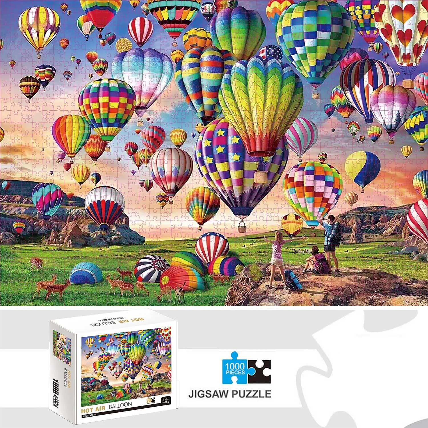 

1000 Pieces Hot Air Balloon Jigsaw Puzzles for Adults Home Decor Games Family Fun Floor Puzzles Educational Toys