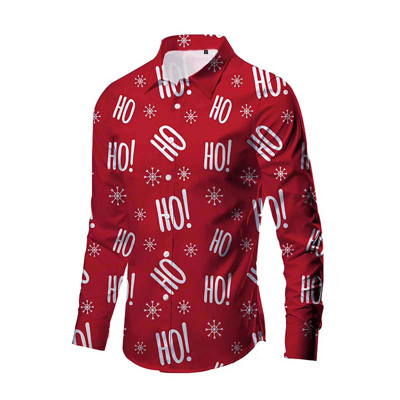 Camisas de Navidad de manga larga para hombre, camisas hawaianas con estampado de patrón de dibujos animados, Tops de fiesta ajustados, otoño