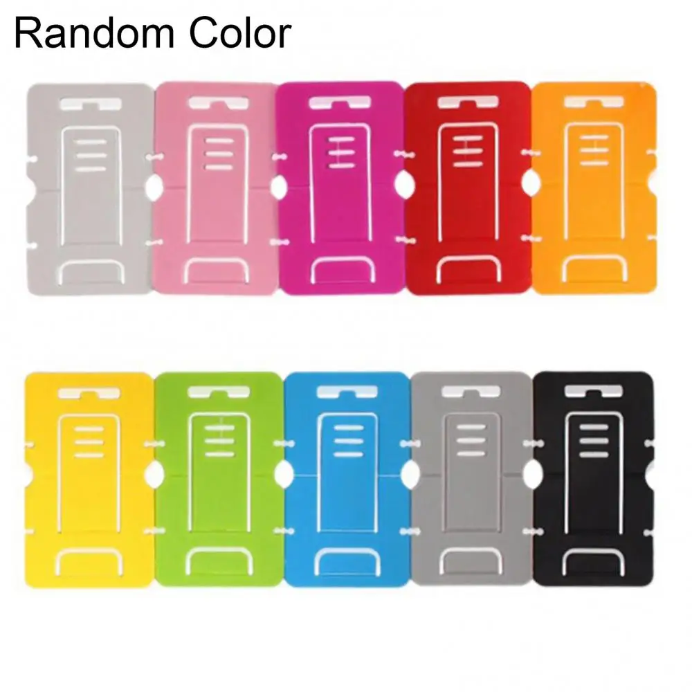 Suporte do telefone móvel plástico simples, suporte do telefone preguiçoso, universal, portátil, cartão dobrável, suporte do suporte, 5pcs