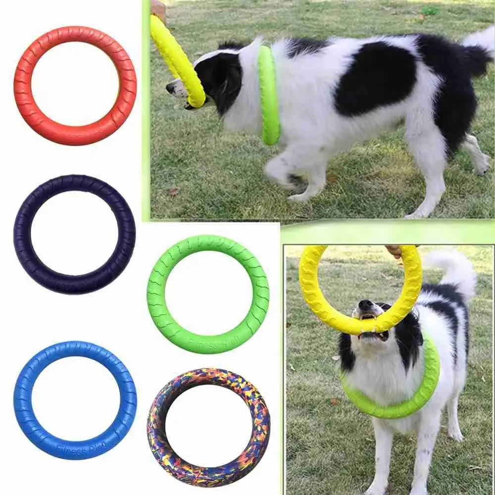 Dog Toys Pet Flying Disk Training Ring Puller Anti-Bite Floating Interactive Supplies Dog Toys Aggressive Chewing