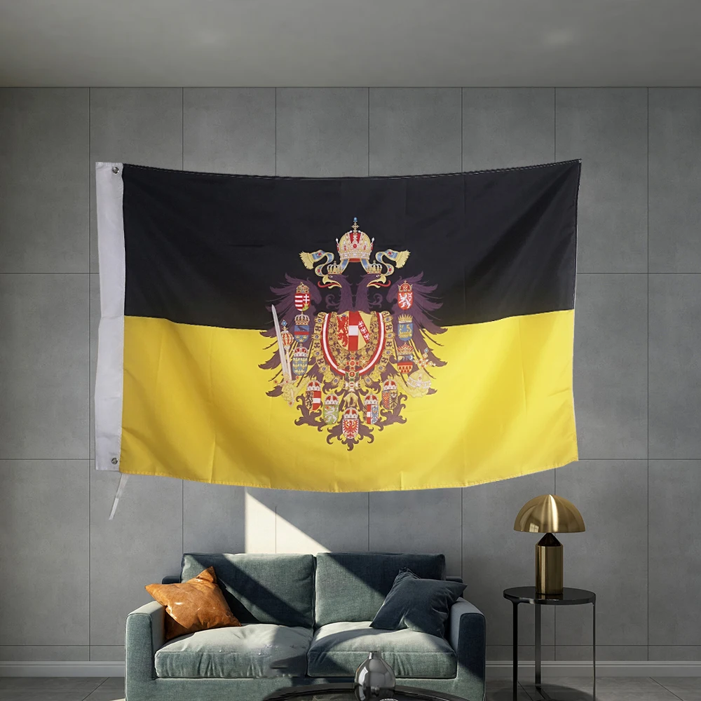 Imperial Coat of Arms Of the Empire Of Austria Flag  Polyester Shaft Cover Brass Grommets  Design Outdoor Advertising Banner