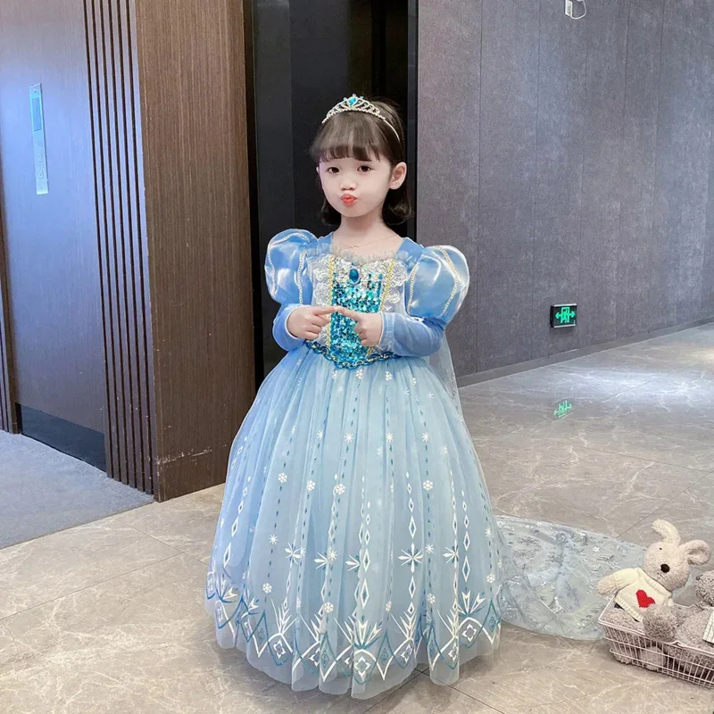 2024 New Year dresses for girls suit of snow poppy cosplay dresses Princess El SA dress Carnaval CHILDREN'S clothing