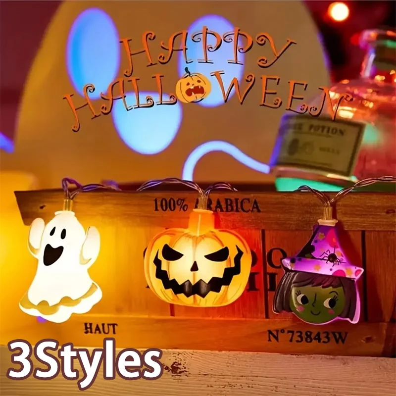 

Halloween Ghost LED String Lights for Decorations Party with Copper Wire Operated Night Light Patio Indoor and Outdoor Use