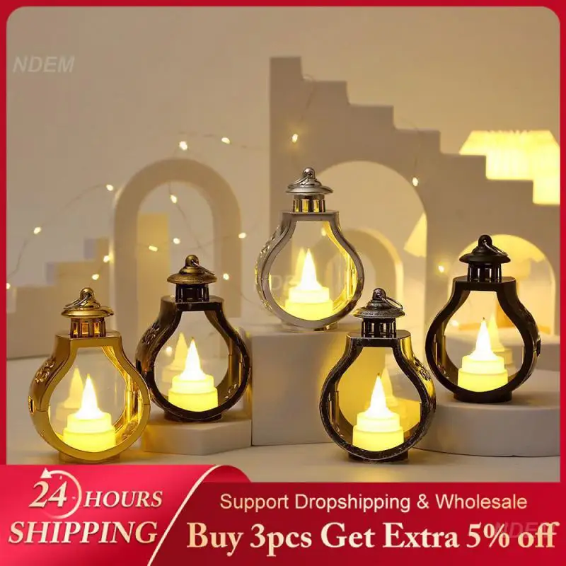 Electronic Candle Arabic Style Useful Decorative Lighting Pear Shaped Candlestick Unique Design Convenient Home Decoration Cozy