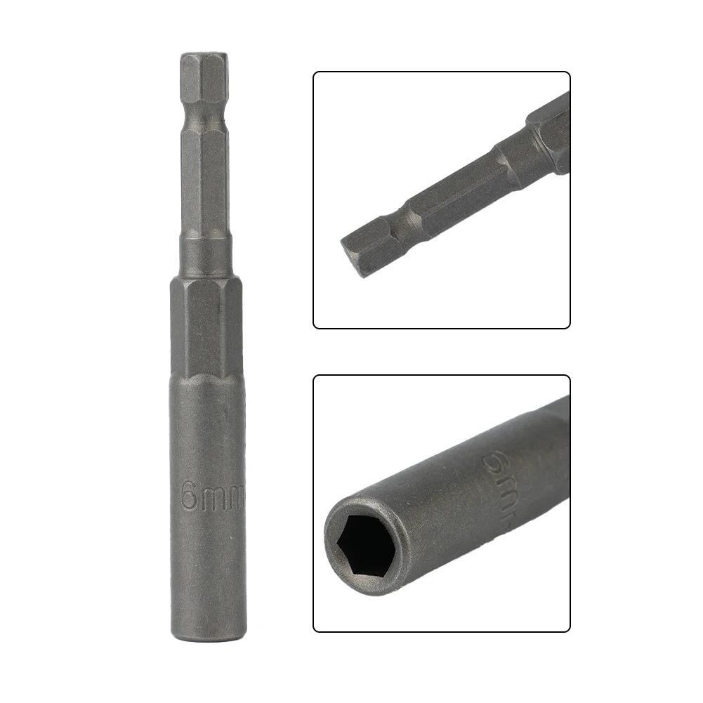 Destornillador de tuerca magnética con enchufe de impacto de 5,5-19mm, adaptador de broca con llave hexagonal de 1/4 