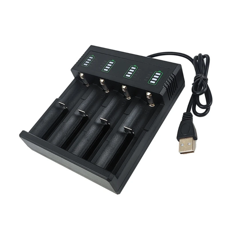 

652F Compactly 4Bay 18650 Batteries Compatible for 21700,26700,14500,18500,26650 Featuring LED Indicators